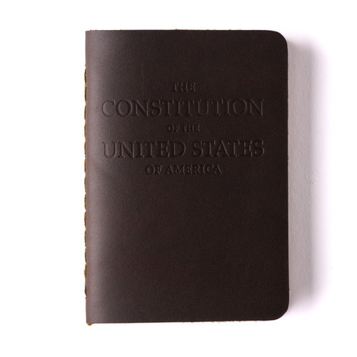 High quality dark brown full grain Dave's Deals Leather Pocket Constitution of the United States - Dark Coffee Brown front view - Saddleback Leather