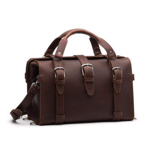 Dave's Deals Doctor's Leather Duffle Bag - Chestnut