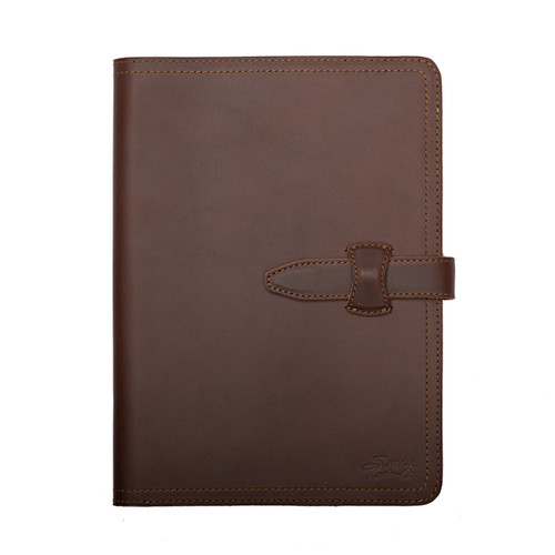 Dave's Deals Large Leather Portfolio - Chestnut