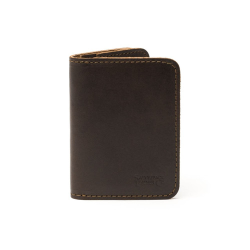 Dave's Deals Leather Business Card Holder Wallet - Dark Coffee Brown