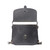 This leather messenger backpack in black  is showing the open view