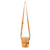 This is the view of the light tan Crossbody Leather Koroha Pouch hanging