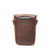 This is the back view of the dark red brown Crossbody Koroha Leather Pouch