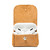 High quality front image of the tan Leather AirPod Pro Case open with the AirPod Pro Case open.