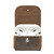 High quality front image of the dark brown Leather AirPod Pro Case open with the AirPod Pro Case open.