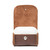 High quality front image of the reddish brown Leather AirPod Pro Case open.
