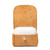 High quality front image of the tan Leather AirPod Pro Case open.