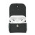 High quality front image of the black Leather AirPod Pro Case open with the AirPod Pro Case open.