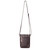 This is the front view of the dark coffee brown Crossbody Leather Zipper Pouch hanging