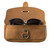 This is the open view of the Koroha leather eyeglass case in light tan