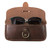 This is the front open of the Koroha leather eyeglass case in chestnut