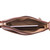 High quality inside view of the Crossbody Leather Zipper Pouch in red brown