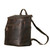 This is the side view of the leather all in one backpack in dark coffee