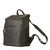 High quality side view of the leather all in one backpack in black