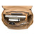 High quality inside view of the leather all in one backpack in light tan
