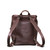 High quality back view of the newly redesigned All in one leather backpack in red brown