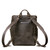 This is the back view of the newly redesigned All in one leather backpack in carbon black