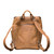 This is the back view of the newly redesigned All in one leather backpack in tobacco