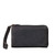 High quality front view of the carbon black medium leather wallet