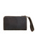 High quality back view of the dark brown medium leather wallet