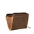High quality side view of the medium leather wallet in tan