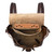 High quality inside of the dark brown tumbled leather 12" drawstring backpack. Made by Saddleback