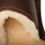 High quality dark brown full grain leather Dave's Deals Women's Sheepskin Slippers - Old Design - Size 9 - Dark Coffee Brown detail view - Saddleback Leather