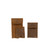 Leather accessories in tobacco leather.