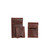 Leather accessories in chestnut leather.