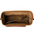 High quality a top down view of the leather Everyday Purse open and empty.