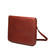 High quality large red brown magnetic fold over leather purse side