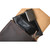 High quality large dark coffee magnetic fold over leather purse inside