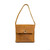 High quality front profile of the tan colored medium leather organizer bag that has a strap to go around a headrest. Made by Saddleback