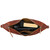 High quality the inside view with contents of the London Leather Sling in red brown