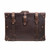 High quality dark brown colored medium suitcase with 3 buckles and a handle for added detail. Made by Saddleback