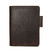 High quality dark brown leather journal cover with Boston Red Sox logo, made by Saddleback