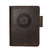 High quality dark brown colored leather journal cover with the Seattle Mariners logo on the front. Made by Saddleback