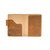 High quality inside of the tan colored leather journal cover that has 1 medium pocket, 2 small pockets, a pen holder, and a pocket to hold a journal. Made by Saddleback