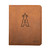 High quality tan colored leather portfolio with the Los Angeles Angels logo on the front. Made by Saddleback