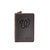 High quality dark brown colored leather business card holder with the Washington Nationals logo on the front. Made by Saddleback