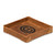 High quality tan color leather valet tray with Chicago Cubs logo on it, made by Saddleback