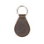 High quality dark brown leather keychain with Boston Red Sox logo, made by Saddleback