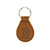 High quality tan leather keychain with Boston Red Sox logo, made by Saddleback