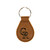 High quality tan colored leather keychain with Colorado Rockies logo, made by Saddleback