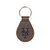 High quality dark brown colored leather keychain with the New York Mets logo on the front. Made by Saddleback