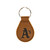 High quality tan colored leather keychain with the Oakland Athletics logo on the front. Made by Saddleback