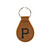 High quality tan colored leather keychain with the Pittsburgh Pirates logo on the front. Made by Saddleback
