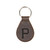 High quality dark brown colored leather keychain with the Pittsburgh Pirates logo on the front. Made by Saddleback