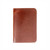 High quality front of the red brown colored leather pocket notebook. Made by Saddleback