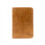 High quality front of the tan colored leather pocket notebook. Made by Saddleback
